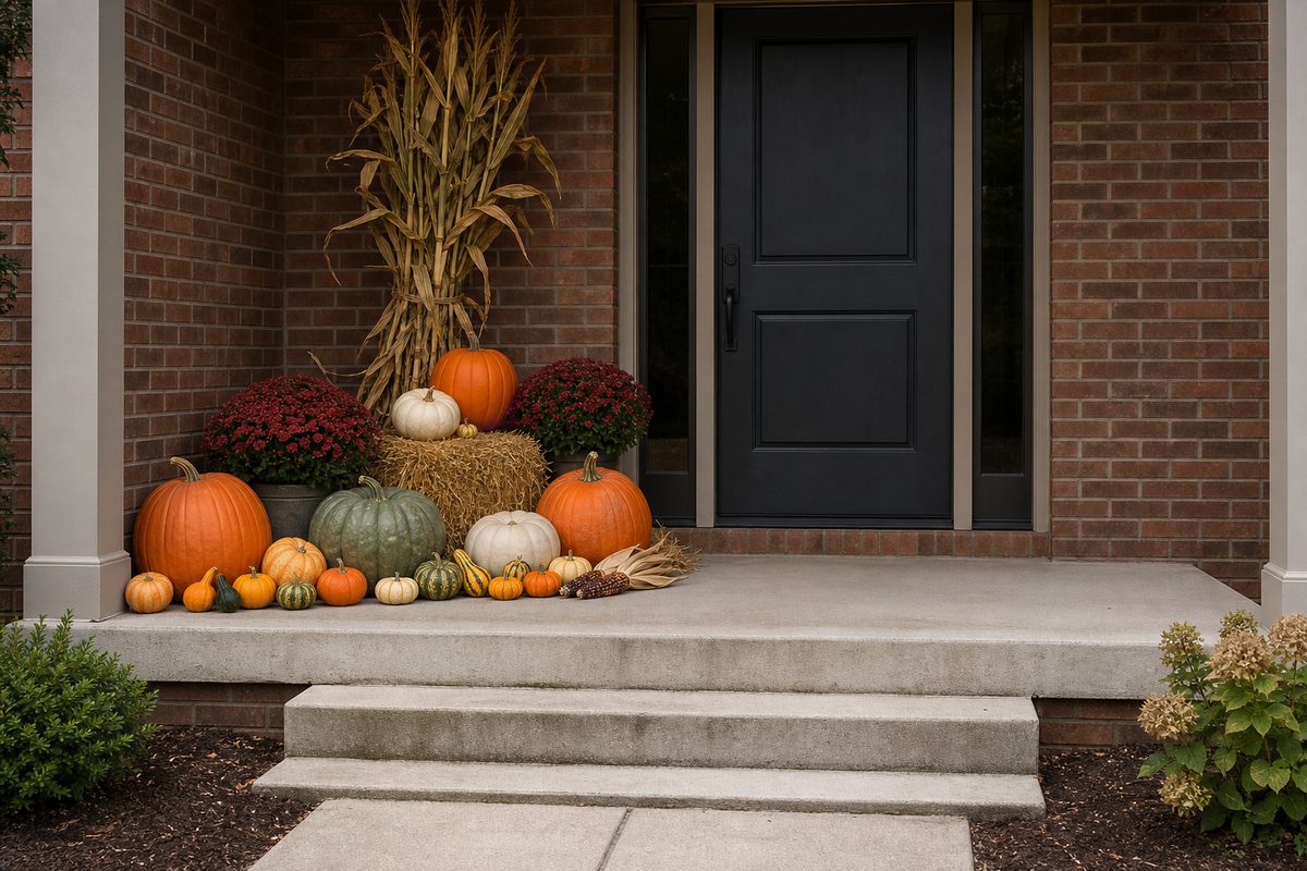 Representative small stoop styling for The Welcome package